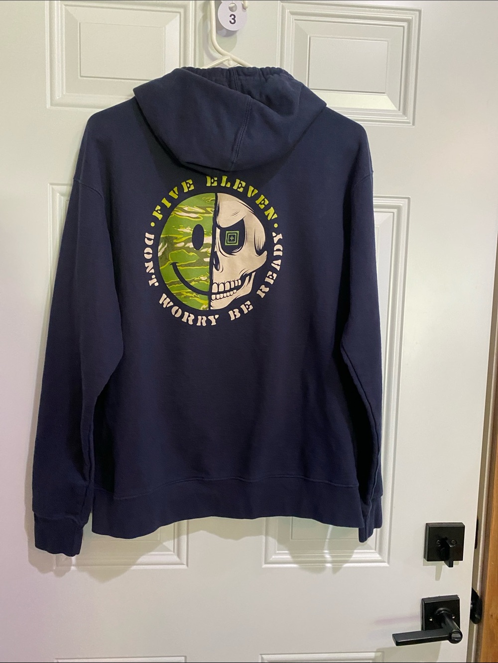 5.11 Tactical Navy Hoodie with Olive Logo - Picture 4 of 7